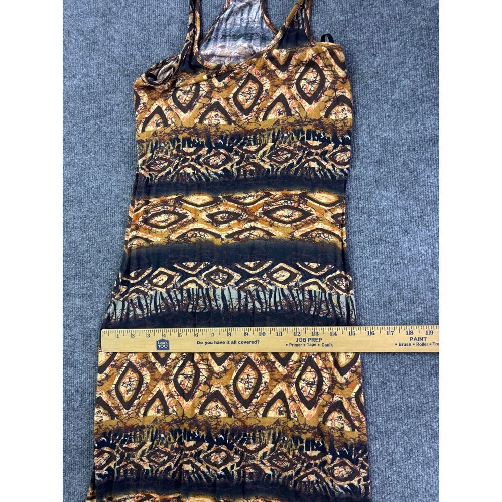 Torn by Ronny Kobo Maxi Dress Womens Medium Gold Tribal Print Racerback Modal - Picture 4 of 8